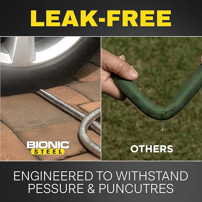 BIONIC STEEL 3Ft Short Garden Hose, 3 Ft x 5/8 In. Connector Hose for Reel, Leak Proof Connection, Heavy Duty, Non Kinking, Flexible, Hose Extension