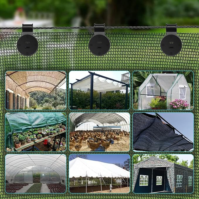 20 Pieces Shade Cloth Plastic Clips Heavy Duty Lock Grips, Round Plastic Black Clips Sunshade Net Fixing Clip Fix Clamp, Shade Fabric Clips for Bird Netting, Greenhouse Outdoor Garden Netting