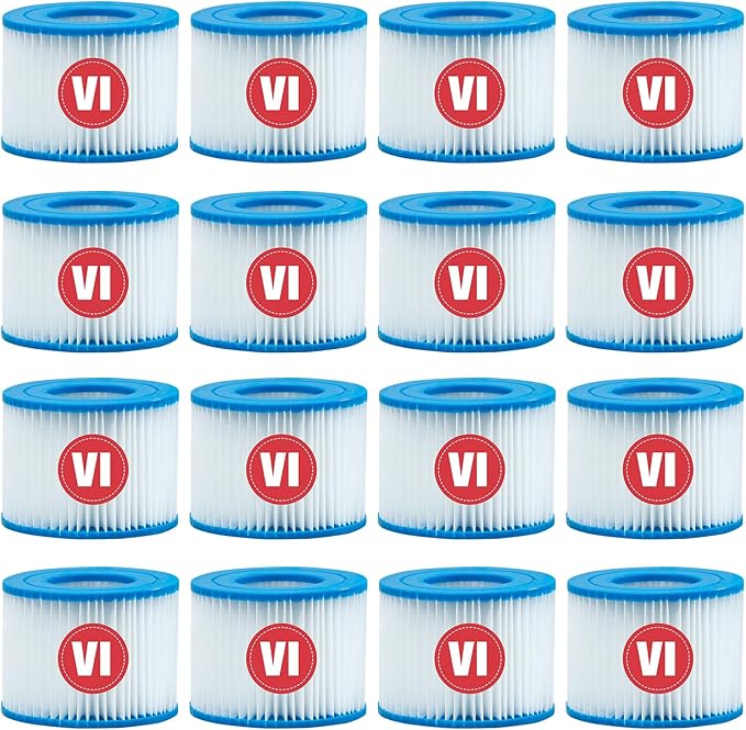 Type VI spa Filter and hot tub Filter Replacement Cartridge for Inflatable hot tub Filters,Filters Cartridge for Swimming Pool (16 Pcs)