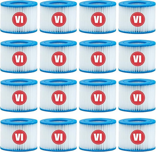 Type VI spa Filter and hot tub Filter Replacement Cartridge for Inflatable hot tub Filters,Filters Cartridge for Swimming Pool (16 Pcs)