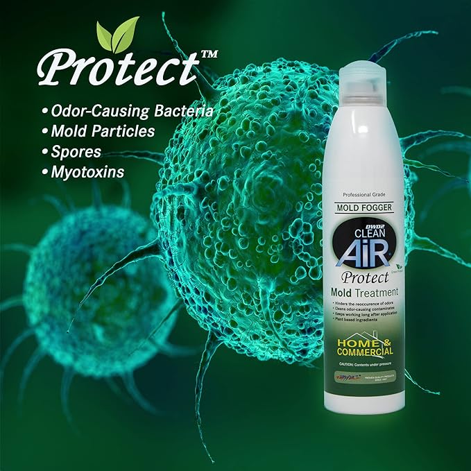 Protect™ Home & Commercial Mold-Treatment Plant-Based Mold-Odor Remover Fogger Treatment - eco-friendly solution for a safer and healthier living and working space (8 oz.)
