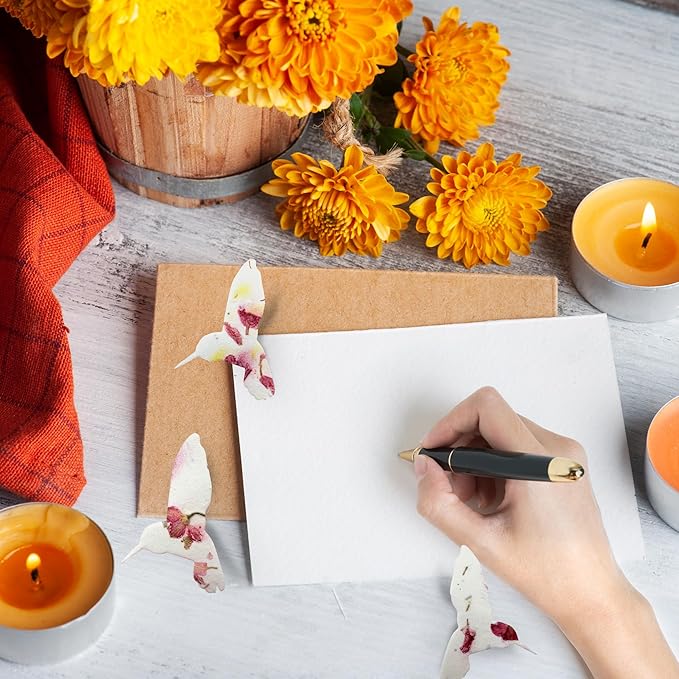 Set of 24 Pink Hummingbird Seed Paper – Plantable Seed Paper Embedded with Wildflower Seeds for Funeral, Memorial & Other Milestone Celebrations