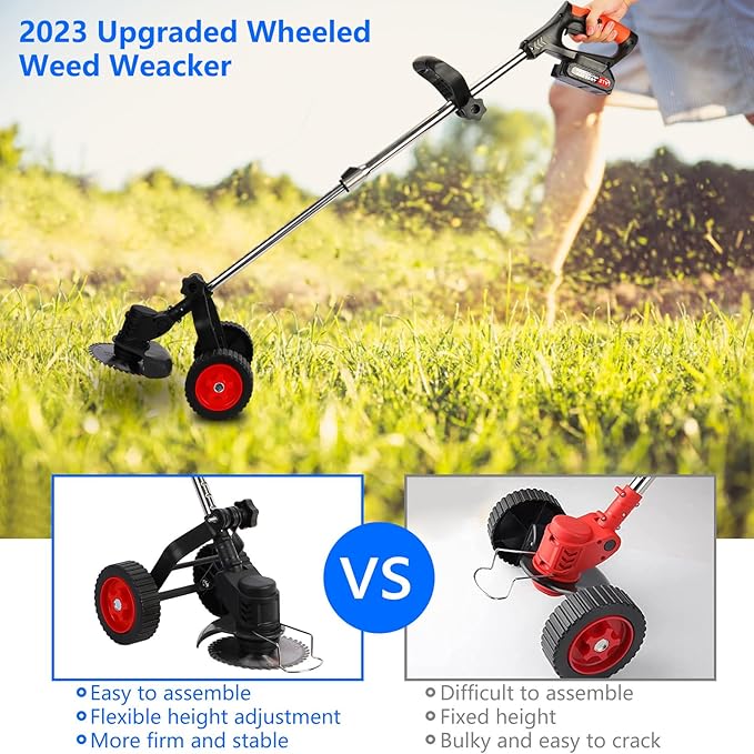 Electric Rotary Lawnmower, 21V 2000mAh Electric Rotary Lawn Mower, Electric Wheeled Lawn Mower, 3 in 1 Cordless Grass Trimmer, Electric Hover Lawn Mower, Electric Grass Trimmer/Edger