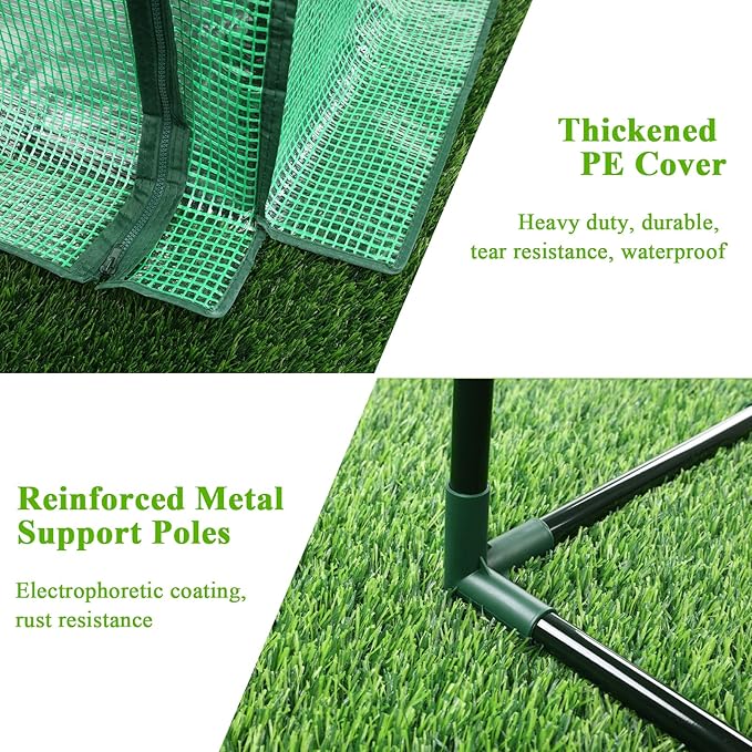 U'Artlines Portable Mini Greenhouse Small Green House with Waterproof Pad 36x36x42 Inch Plant Cover Tent for Garden Small Plants Indoor Outdoor, Green PE