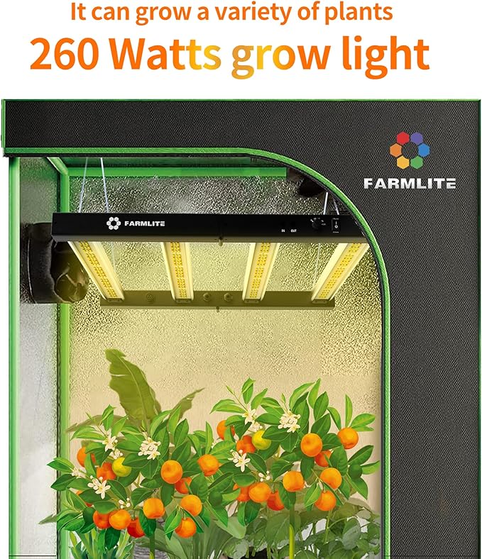 FARMLITE Grow Light LED Grow Lights for Indoor Plants Full Spectrum Growing Light Plant Hanging Growing Lamps Seedling Daisy Chain Dimmable Board 4x4ft Coverage (260watts)