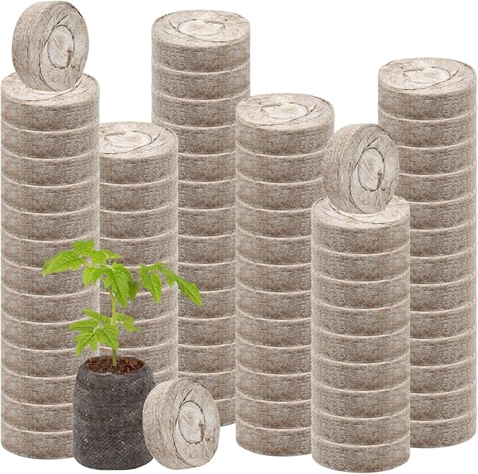 Legigo 300 Pcs 40mm Seed Starter Peat Pellets Pods for Seedlings- Compressed Seed Starting Pellets Seed Starter Pods Plugs Soil Peat Pods for Starting Seeds, Garden Planting Herb Flower Vegetables