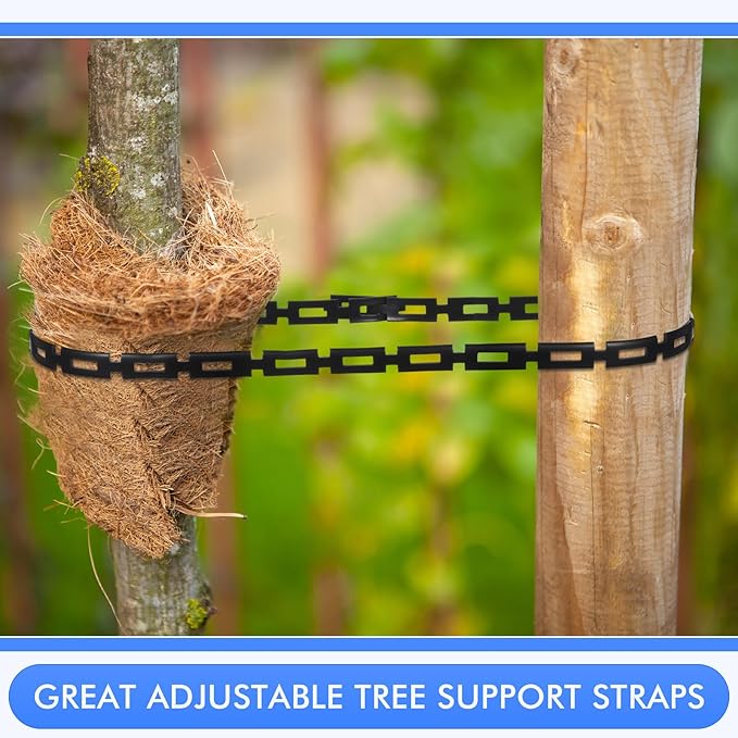 Wesiti 200 ft Plastic Chain Lock Tree Tie 1/2 Inch Wide Adjustable Tree Support Straps Plant String Swing Strap Flexible Reusable Ties for Staking for Garden Accessories