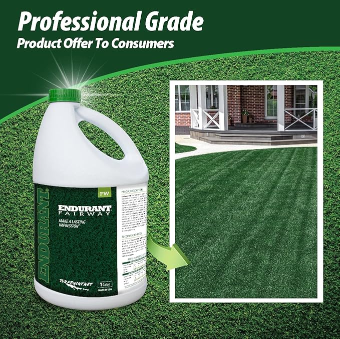 Endurant Turf Colorants - Fairway Spray On Green Grass Paint for Lawns - Revives Dry, Patchy Yards - Dark Grass Hue - Easy to Use, Concentrated Turf Grass Dye - Covers Approx 10,000 Sq Ft - 1 Gal