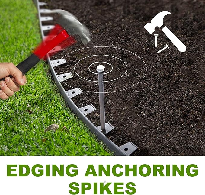 Metal Stakes Landscape Spikes, 12 in Landscape Timber Spikes, Landscape Stakes Suitable for Lumber, Tents, Paver Edges, Home Construction Etc. (15 PC)