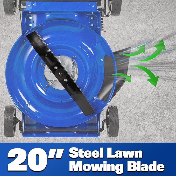 BILT HARD 20'' Push Gas Lawn Mower, 144cc 4-Cycle OHV Engine Walk Behind Lawnmower, Side Discharge with 8-Position Adjustable Cutting Heights for Lawn, Yard and Garden