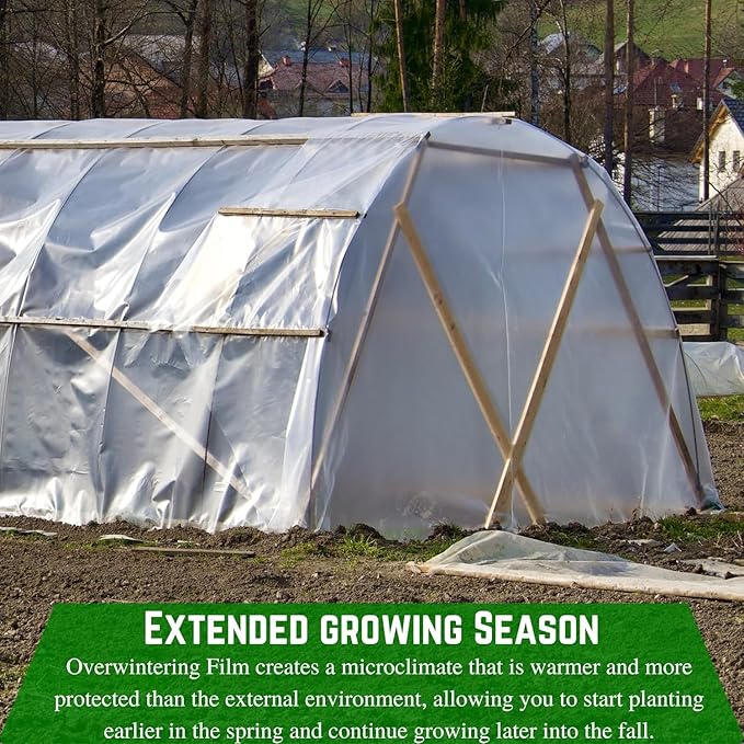 Farm Plastic Supply - 6 Mil White Plastic Sheeting - Overwintering Film, 6 Mil White Plastic Film, Greenhouse Plastic, Durable Plastic Sheeting (40' x 20')