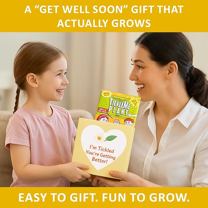 TickleMe Plant Get Well Soon Kit (1 Pack) – Grow A Tickle Me Plant That Reacts to Touch – Leaves Fold Up When You Tickle Them – Full Grow Kit of Sensitive Plants Seeds for Kids to Grow Indoors