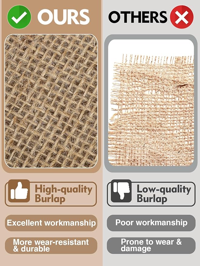 ANPHSIN 15ftx23.6in Natural Burlap Plant Covers Freeze Protection - Winter Frost Plant Blankets, Frost Cloth Tree Wrap for Outdoor Bushes Trees Potted Plants Cold Weather