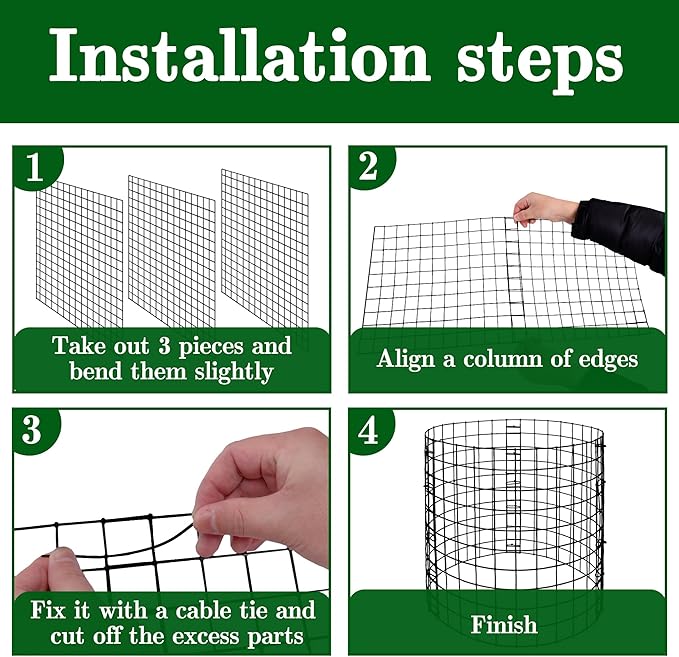 Adnee 10 Packs Wire Plant Protector from Animals - 12" H X 12" D Metal Mesh Plant Cage Covers - Sturdy Garden Bunny Barricades Chicken Wire Cloche for Plants Shrubs Vegetables Flowers