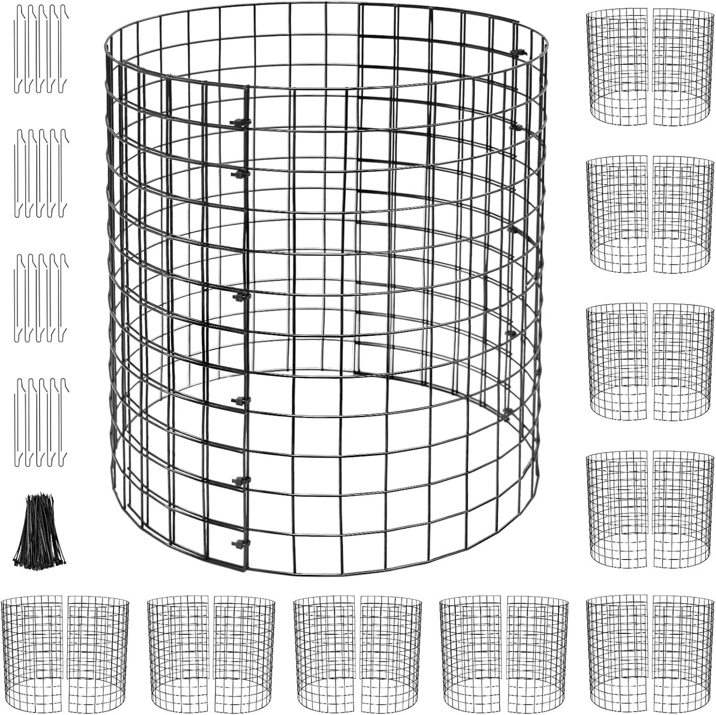 10 Pack Metal Plant Protector, Metal Plant Protection Cages (13" Diax14.2H) to Keep Animals Out, for The Garden Protection of Flowers, Saplings, Fruits Vegetables, Black
