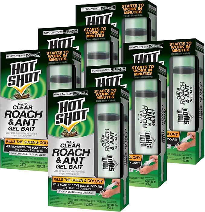 Hot Shot Ultra Clear Roach & Ant Gel Bait, 1-Count, 6-Pack, Plain