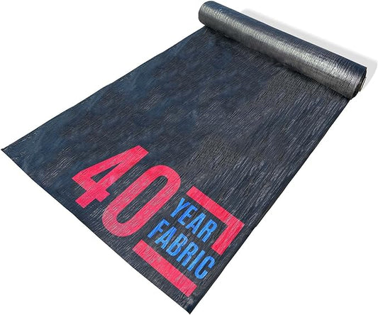 Sandbaggy 10 ft x 100 ft Landscape Fabric | 40 Year Fabric | for Weed Barrier, Ground Cover, Garden | Industrial Grade | 135 Lbs of Tensile | UV Protected | DOT Approved (1 Roll - 10 ft x 100 ft)