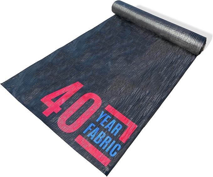 Sandbaggy 10 ft x 200 ft Landscape Fabric | 40 Year Fabric | for Weed Barrier, Ground Cover, Garden | Industrial Grade | 135 Lbs of Tensile | UV Protected | DOT Approved (1 Roll - 10 ft x 200 ft)