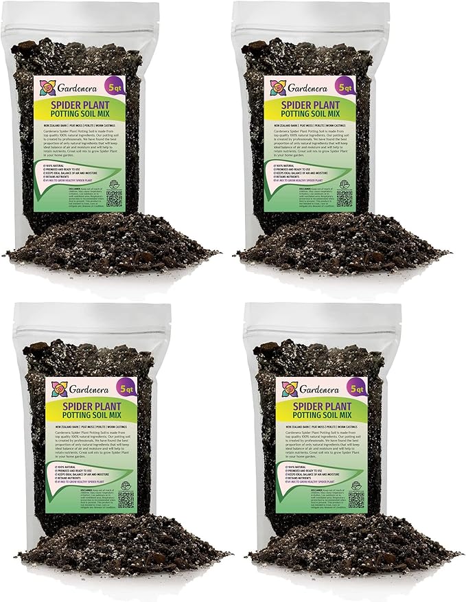 Premium Spider Plant Potting Soil Mix (4 Bags of 5 Quart)