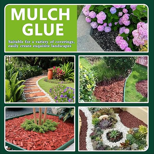 Mulch Glue for Landscaping - 32 OZ Long-Lasting Adhesion Rock Glue for Landscaping, Versatile Weatherproof Easihold Gravel Binder for Gardens, Landscapes, Pathways, Bark Mulch, Wood Chips, Pea Gravel