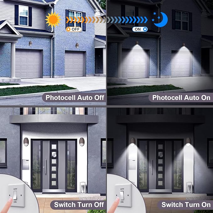 Led Emergency Wall Pack Light With Battery Backup Photocell Sensor, Outdoor Waterproof Self Test Commercial Exterior Aluminum Emergency Light, 120-277V UL 924 Wet Location (4 Pack)