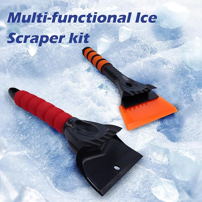 vivicreate Scratch-Free Ice Scraper for Car Windshield Frost Remover with Foam Handle Durable Snow Scraper 2 Pack Winter Car Tool for Quick Ice and Snow Removal
