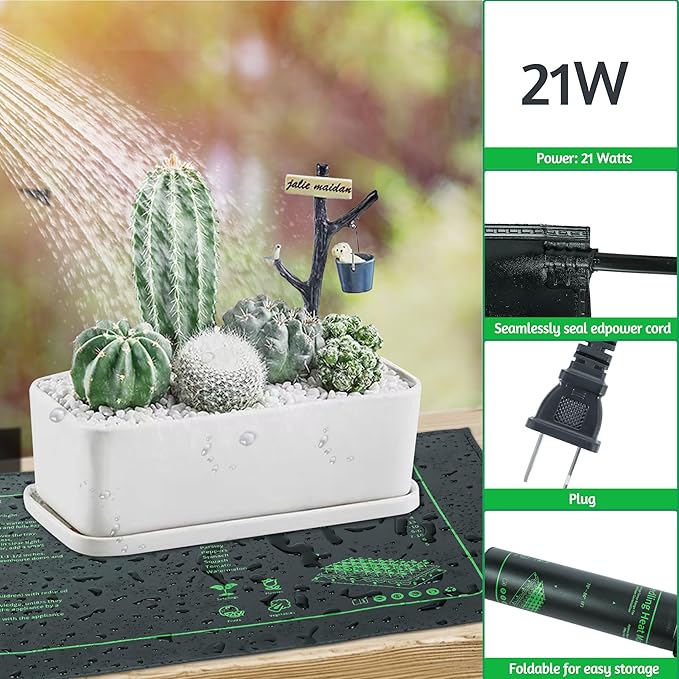 Seedling Heat Mat for Seed Starting,10" x 20.75" Waterproof Heating Pad for Indoor Plants Germination (1 Pack)