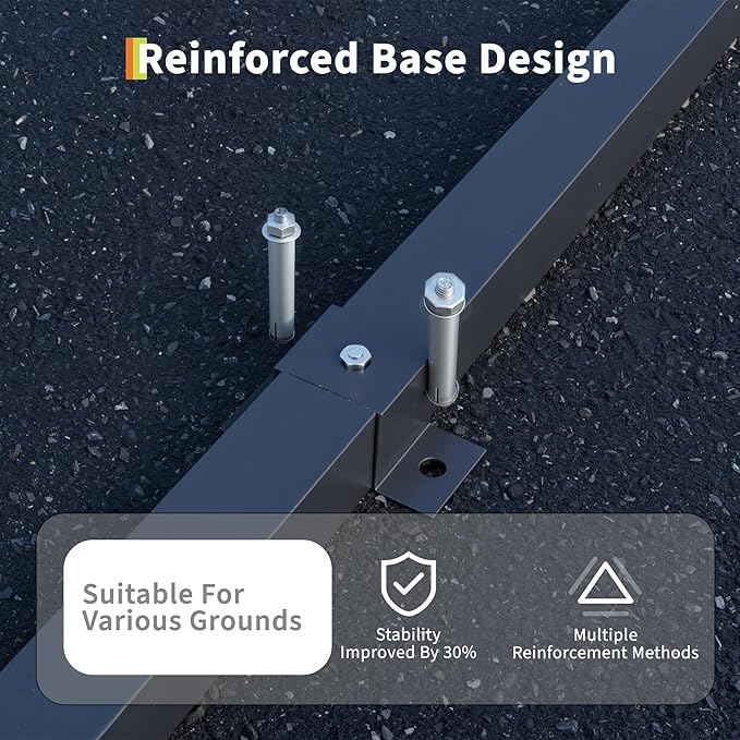 10x15 FT Heavy Duty Metal Carport with Galvanized Steel Frame & Roof, All-Weather Portable Car Garage Shelter, Metal Carports Garage for Cars, Trucks, Boats, Wind & Snow Resistant, Reinforced Base