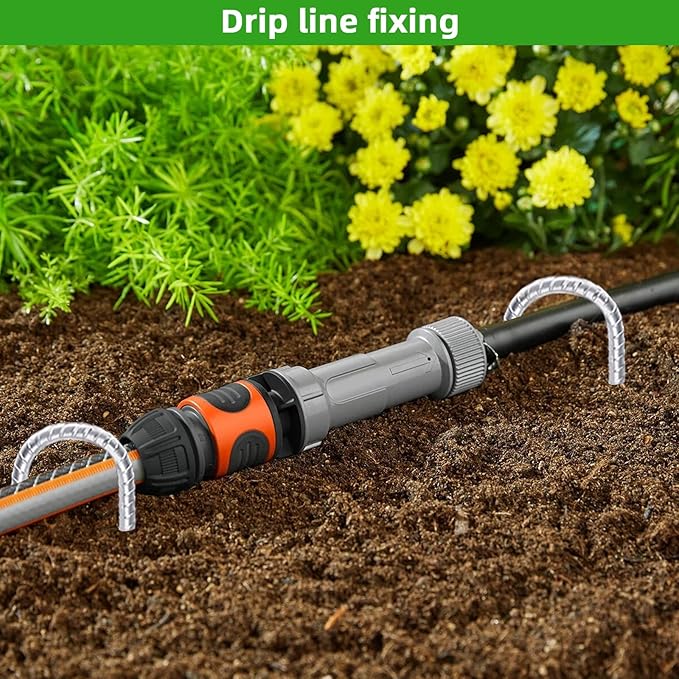 Trampoline Stakes Anchors High Wind 16inx10mm Galvanized U Hook 4pcs Rebar Stakes – Heavy Duty Ground Anchors for Trampoline,Yard & Inflatable,Landscape Metal Stakes for Outdoor Decorations