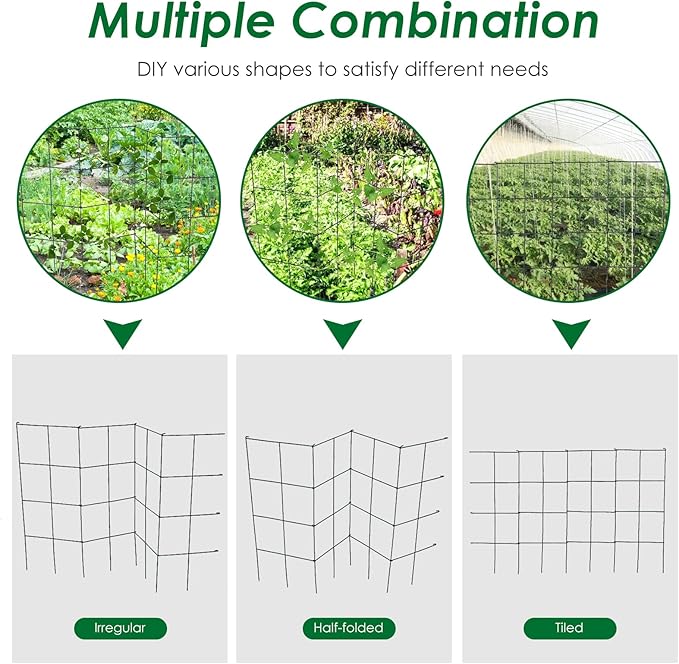 ReunionG 4 Pack Tomato Cages for Garden, 39 Inch High Square Plant Support, Tall Tomato Stakes Garden Trellis for Climbing Plants, Vegetables, Flowers