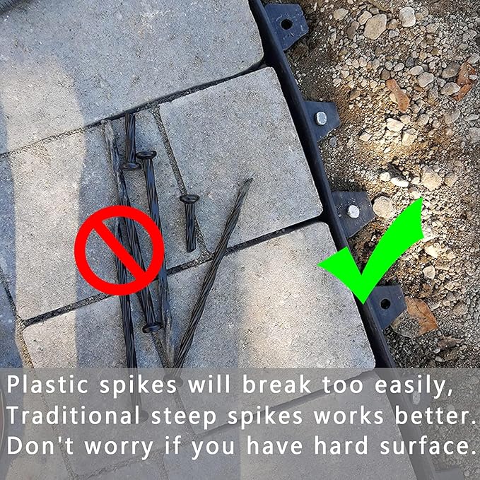 12-inch Artificial Turf Stakes Solid Galvanized Metal Spiral Landscape Edging Spikes for Outdoor, Heavy-Duty Rust Resistant Security Anchoring Spikes (52)