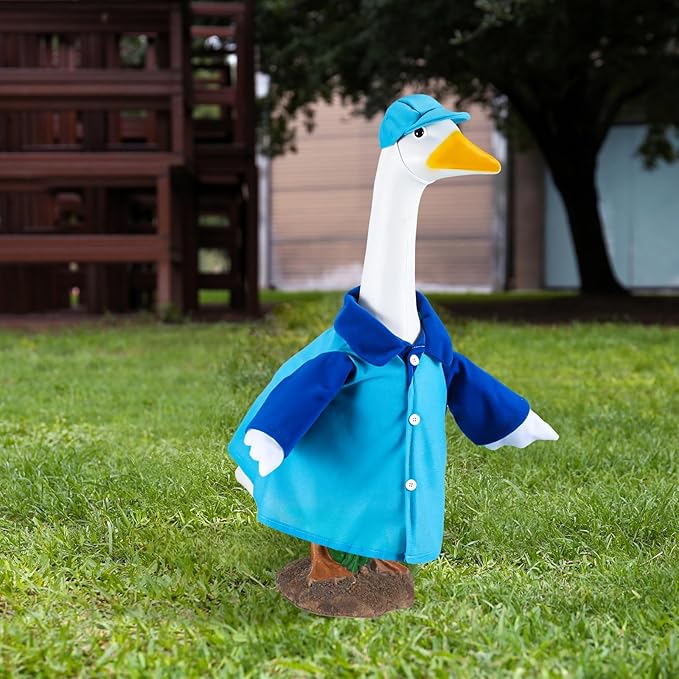 Delivery Porch Goose Outfit for 23'' Plastic Cement Statue Halloween Delivery Lawn Goose Costume Clothes for Garden Yard Patio Party Decoration Indoor Outdoor