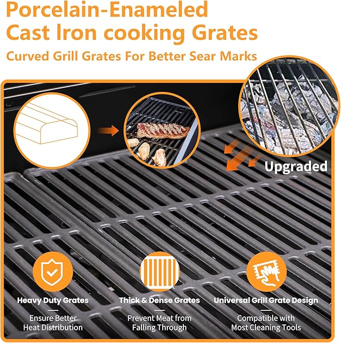 3-Burner Propane Gas BBQ Grill with Plate, 36900 BTU 2 in 1 Propane Griddle Grill Combo with 2 Foldable Side Table for Outdoor Cooking Camping Patio Backyard (3 burner +griddle)