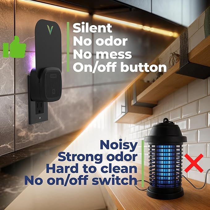 VEYOFLY Fly Trap Indoor, Fruit Fly Traps for Indoor, (1 Device + 3 Refills) Gnat Traps for House, Fly Catcher, Plug in Light Flying Insect Trap, Bug Light Killer, Fly Trap