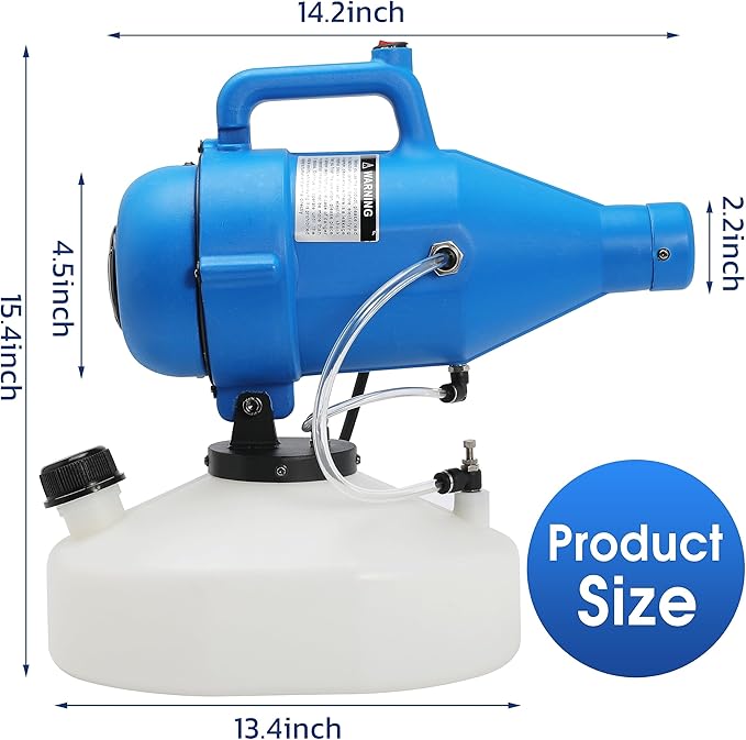 4.5L (1.2 Gallon) Electric ULV Portable Fogger Sprayer Machine Spraying Distance 30ft with 16.4ft Cord Atomizer Mist Cold Fogger for Home,Hotel,Church,School,Lawn and Garden