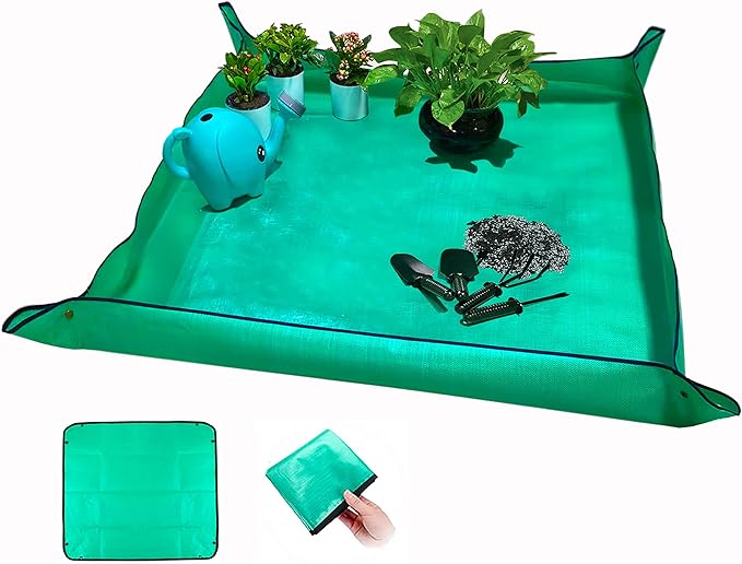 39.4" x 39.4" Large Plant Repotting Mat for Indoor Plants, Portable and Foldable Gardening mat, Waterproof Transplanting Potting Mat in Garde