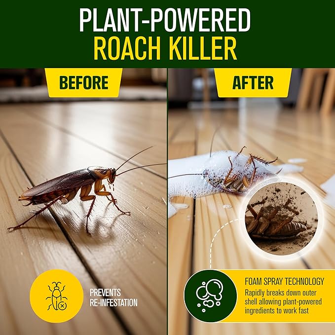 Green Guard Pest Control Spray - Indoor & Outdoor Killer of Ants, Roaches, Spiders & Other Crawling Insects, Safe Around Children & Pets, Plant-Based, Pleasant Scent (Lemongrass Blast, 16oz)