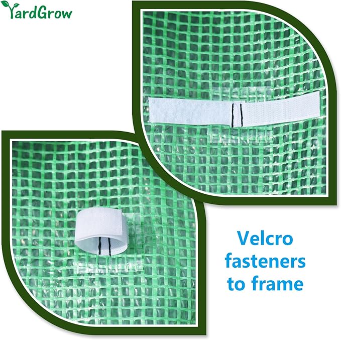 YardGrow Greenhouse Replacement Cover Larger Walk in Outdoor Plant Gardening Greenhouse, 2-Doors with 2 Mesh Windows, Frame Does NOT Included (25'x10'x6.6')