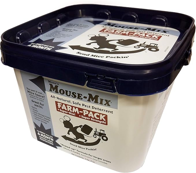 Moen's Farm Pack Rodent Repellent – Outdoor Pest Control & Repeller for Mice, Rats – 1 Gallon Pest Eliminator for Barns, Sheds, Car Engines, Grain Storage, Winter, Tractor & Combine Storage