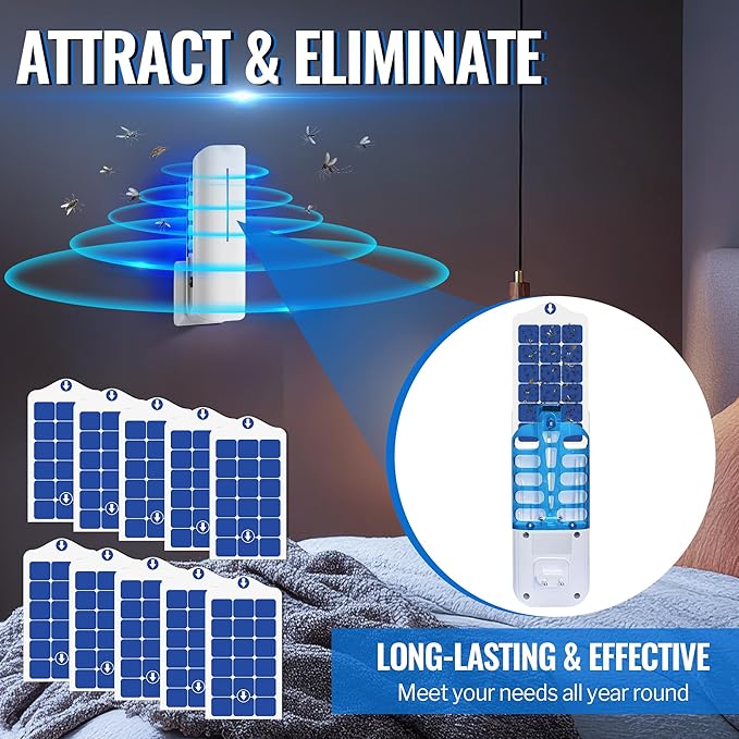 Qualirey 30 Pack Flying Insect Trap Refill Compatible with VEYOFLY Fly Trap LAMP Refill-VF02, Glue Board Bug Catcher, Replacement Sticky Glue Cards for Indoor Mosquito Gnat Fly & Other Bugs (Enhance)