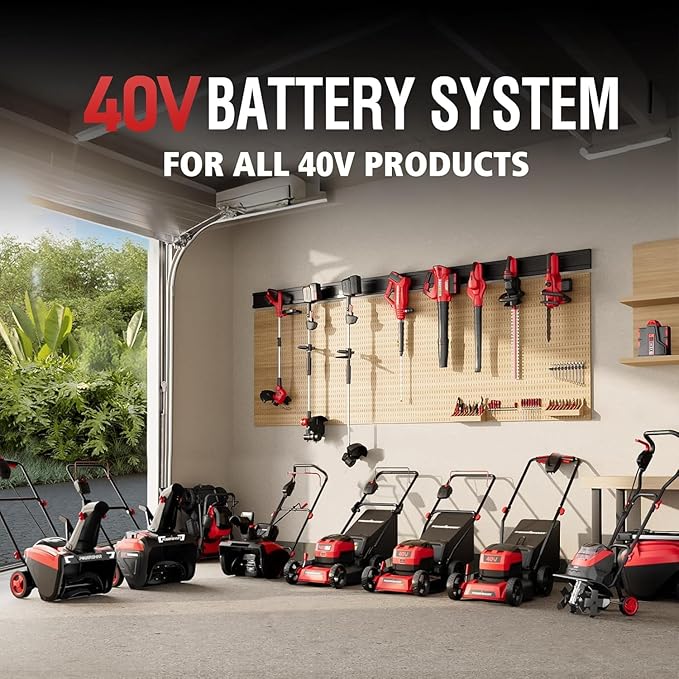 Electric Lawn Mower, PowerSmart 17 Inch Lawn Mower, 40V Cordless Mower with 4.0Ah Battery & Charge, Quiet, Lightweight, Foldable Handles