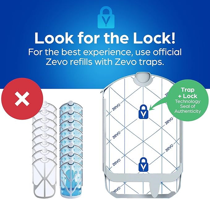 Zevo Flying Insect Trap Refill - for The Zevo MAX & Standard Indoor Fly Trap - Catch Gnats, House & Fruit Flies - Easy to Use - Mess-Free Disposal (4 Refill Cartridges)