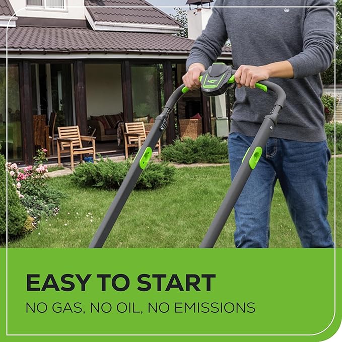 Greenworks 40V 25" Brushless Cordless (Self-Propelled) Lawn Mower (75+ Compatible Tools), (2) 4.0Ah Batteries and Dual Port Rapid Charger Included