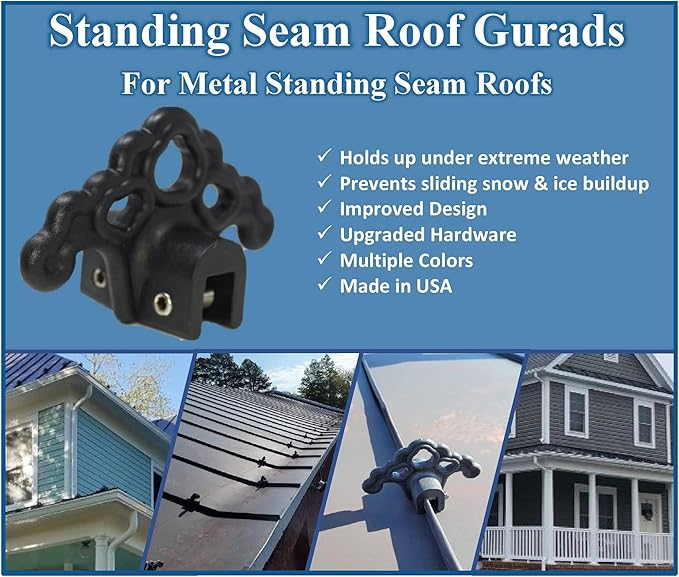 Plastic Roof Ice Guard Snow Guard Snow Stops for Standing Seam Metal Roofing - Multi-Color/Multi-Pack Listing (5, Grey)