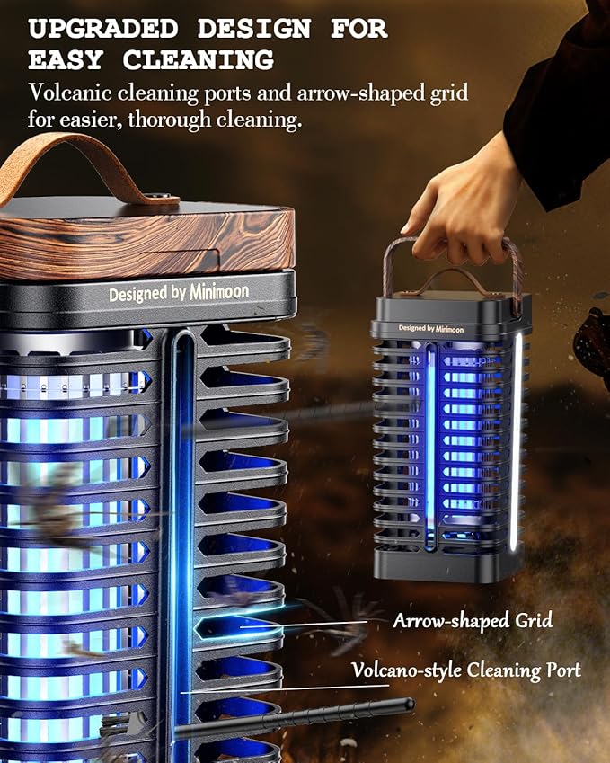 Minimoon Bug Zapper Outdoor with Dual LED Lights, 15W Mosquito Zapper 4200V Electric Fly Trap, Western Theme, IPX4 Waterproof, 5.9 Ft Cord, Fly Zapper for Backyard, Patio, Indoor