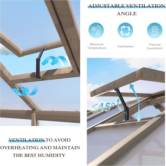 MUPATER 8 x 14FT Walk-in Wooden Greenhouse for Outdoor, Heavy Duty Green House Kit with Ventilated Window & Lockable Door, Greenhouse for Outside Garden, Backyard, Patio, Lawn