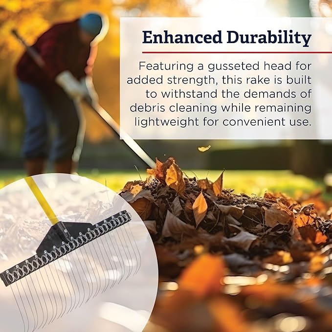 Standard Golf Garden Landscape Rake – 21” Head Garden Debris Rake | Elevate Your Outdoor Spaces with Precision and Efficiency | Ideal for Lawn and Garden Maintenance