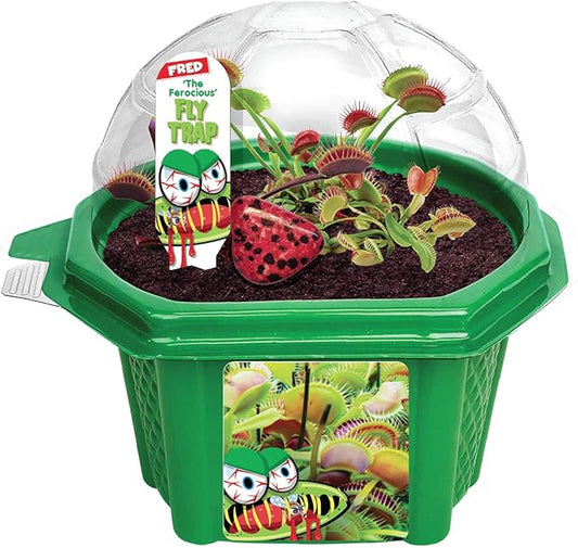 Toys By Nature Character Micro Micro Dome Terrariums Starter Kit, Complete Terrarium Supplies Included, Beginner-Friendly Plant Lovers, Fred The Ferocious Flytrap