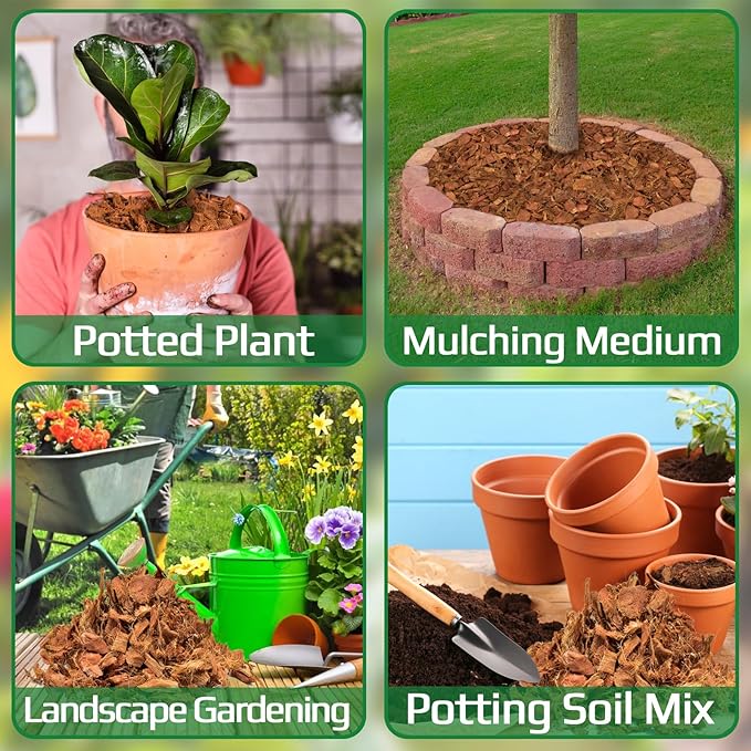 Halatool 8 Pcs Coco Husk Chips for Plants - 8.8 LB 100% Organic Coconut Coir Chips with Low EC and pH Balanced, Compressed Coco Substrate Growing Mulch Medium for Landscaping, Herbs, Plants, Flowers