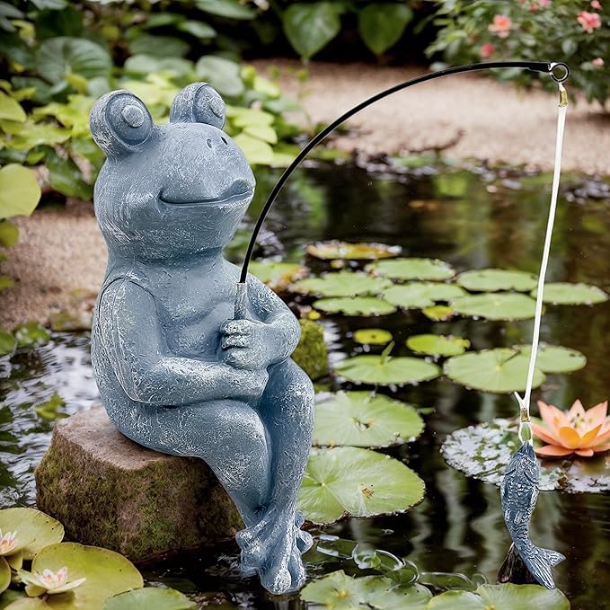 Teaeeno Outdoor Animal Decor Statue, Animal Sculpture Decoration for Yard Art, Garden Statues Decor for Home, Home Garden Décor Accents (Grey)